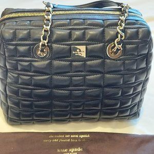 KATE SPADE Black Leather & Gold Handbag Purse **LIKE NEW**